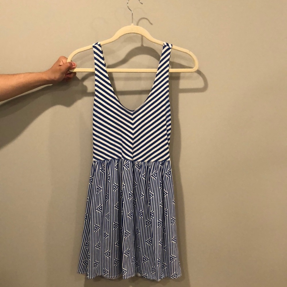 Blue striped dress